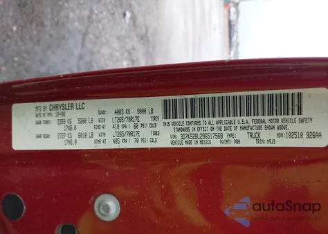 2009 Dodge Ram 2500 Slt from USA, damaged, VIN 3D7KS28L29G517568